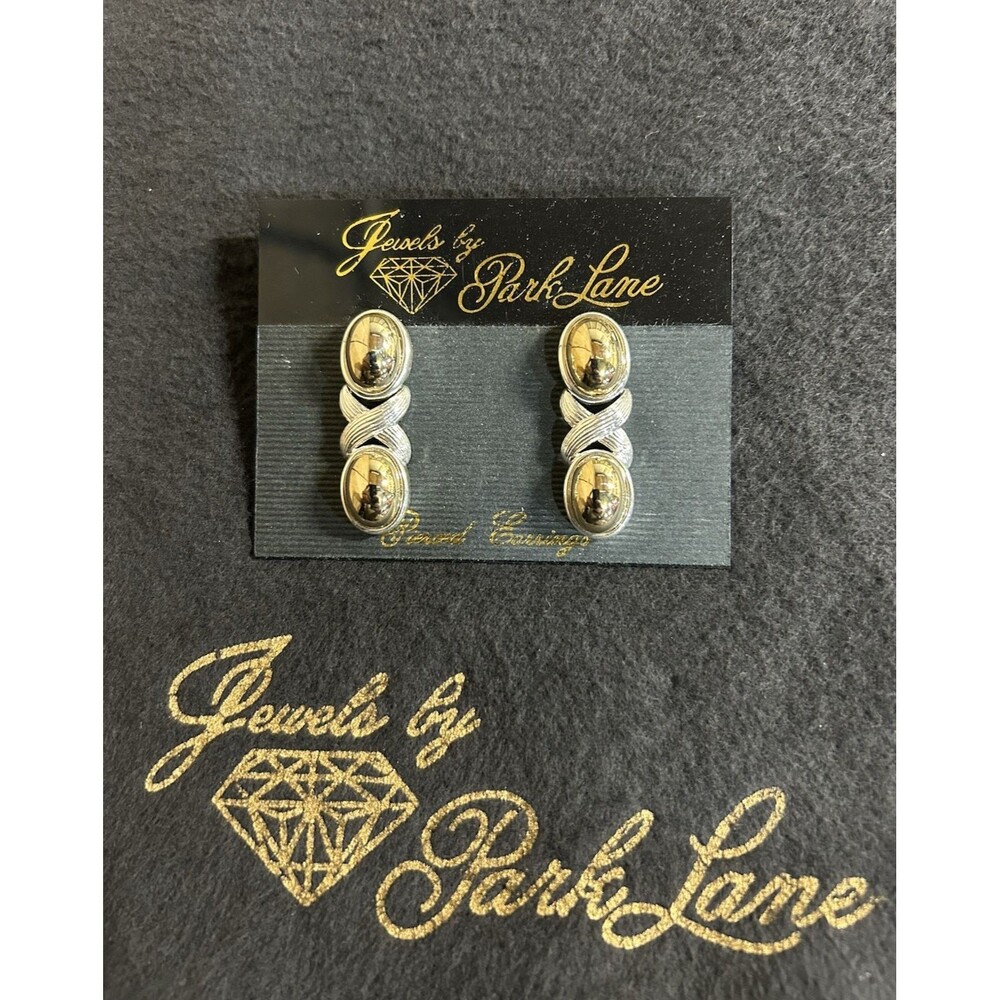 Vintage Park Lane Silver Tone And Gold Tone Dangle/Drop Pierced Earrings J283